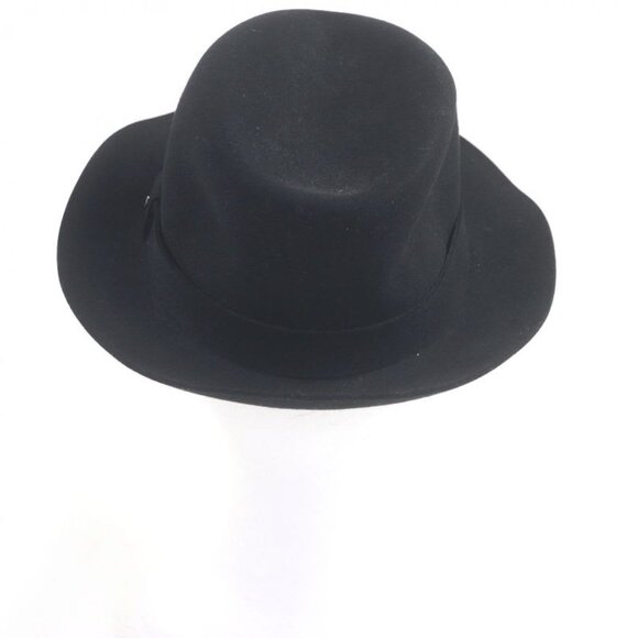 Hermes 100% Lapin Serie Button Hat Fedora Lapin Felt Hat Black 58 main image 8